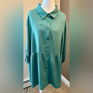 BloomChic Teal Button-Front Tunic Top – Size 18/20 (Plus)